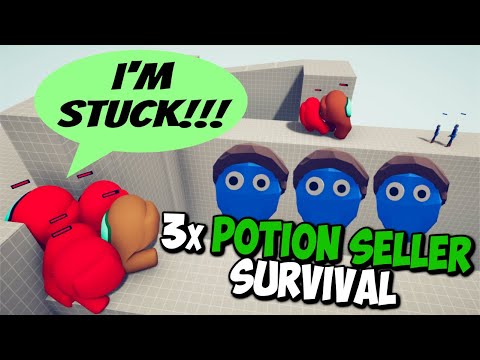 🍺Get Drunk! 3x Potion Seller Survival vs Every Faction 3v10 - Totally Accurate Battle Simulator TABS