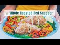 The BEST Whole Roasted Red Snapper with Mediterranean Flavors