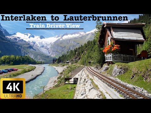 4K-Ansicht des Lokführers - Interlaken nach Lauterbrunnen, Schweiz | Taxifahrt | 4K HDR