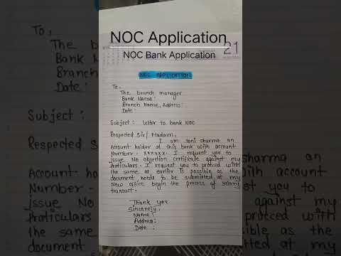 How to write NOC Application || Bank application for NOC || #application #letter #writing