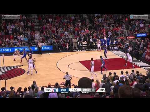 McCollum with clutch bucket against 76ers March 2016