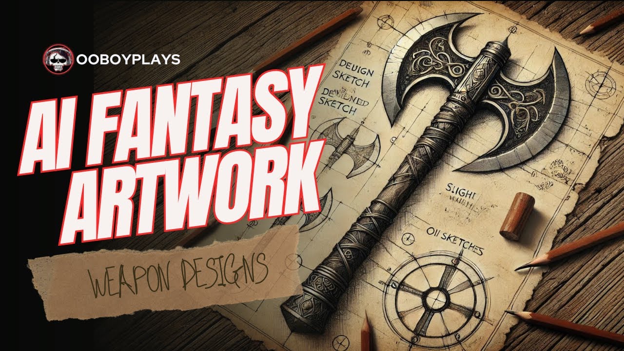 Fantasy weapons concept art - AI