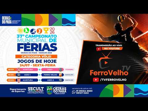 2º dia | 37º Campeonato Municipal de Férias 2026 🏐 | Voleibol AO VIVO em Oeiras do Pará
