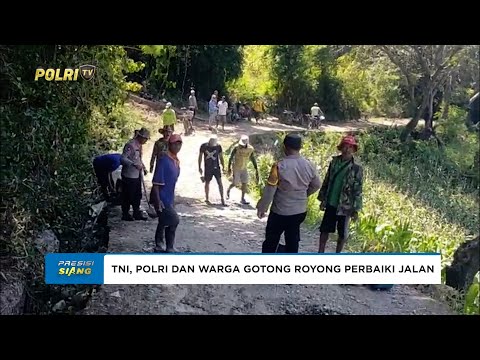 POLSEK BATANG DAN WARGA GOTONG ROYONG PERBAIKI JALAN RUSAK DI DESA BONTORAPPO