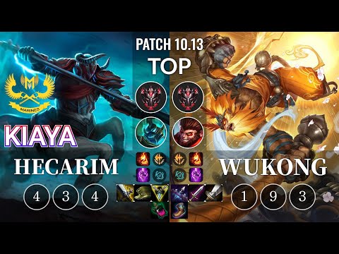 GAM Kiaya Hecarim vs Wukong Top - KR Patch 10.13