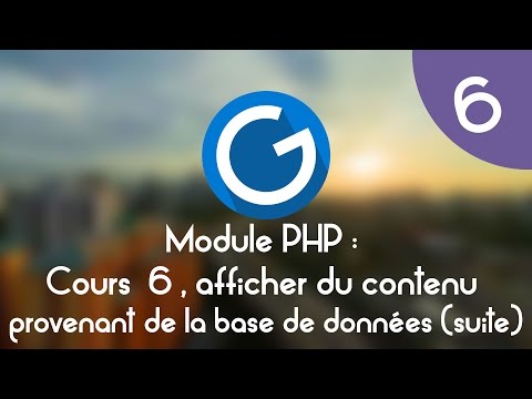 Formation IMM Module PHP Cours tuto 6 récupérer et afficher du contenu provenant de la BD suite