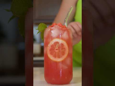 Agua Fresca de Sandía under 5 MINUTES, Super Refreshing Watermelon Drink! #aguafresca #shortrecipe