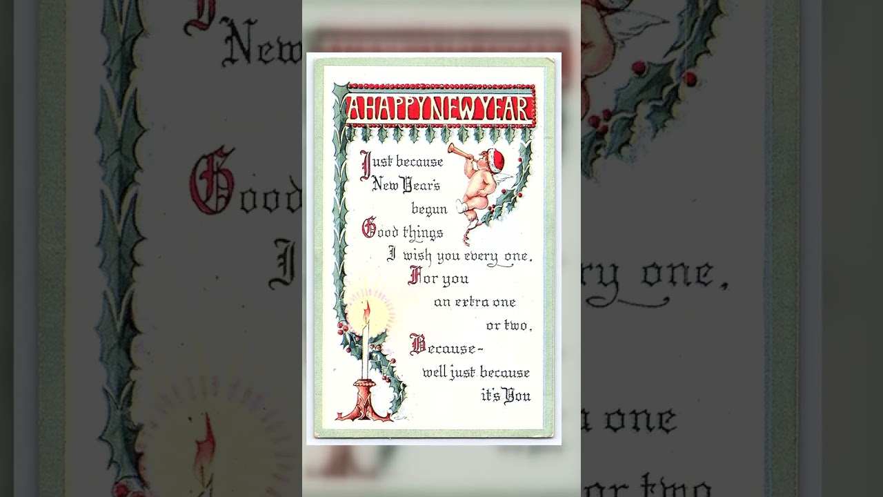 Fairfield Co. New Year Postcard, Cupid Design, 1909 Postmark Video