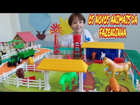 Fazendinha de Brinquedo do Felipe | Cavalo Boi Vaca Porco Ovelha | Toy Farm | Horse Cow Pig Sheep