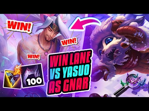 THIS IS HOW YOU WIN LANE VS YASUO AS GNAR!!! Season 13 Gnar Ranked Gameplay (League of Legends)