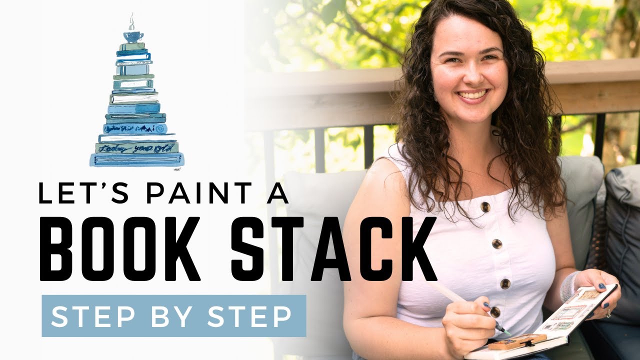 How to Paint a Stack of Books - Beginner Watercolor Tutorial with Minnesota Artist Alyssa Whetstone