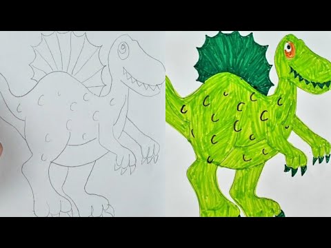 Big Dinosaur colouring # satisfying colouring # colouring technique