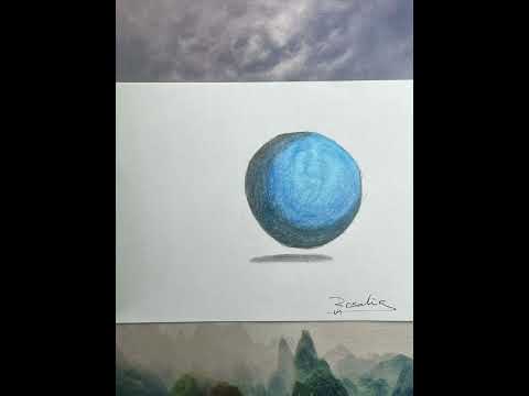Esfera azul. Lápices Cariora. Mejorando la técnica de coloreado