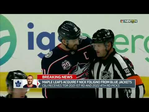 Blue Jackets Trade Nick Foligno to Maple Leafs in Exchange for 1st, 4th Round Picks (Apr. 10, 2021)