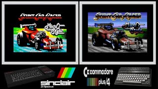 ZX Spectrum vs CBM+4 : STUNT CAR RACER (Side by side comparison)