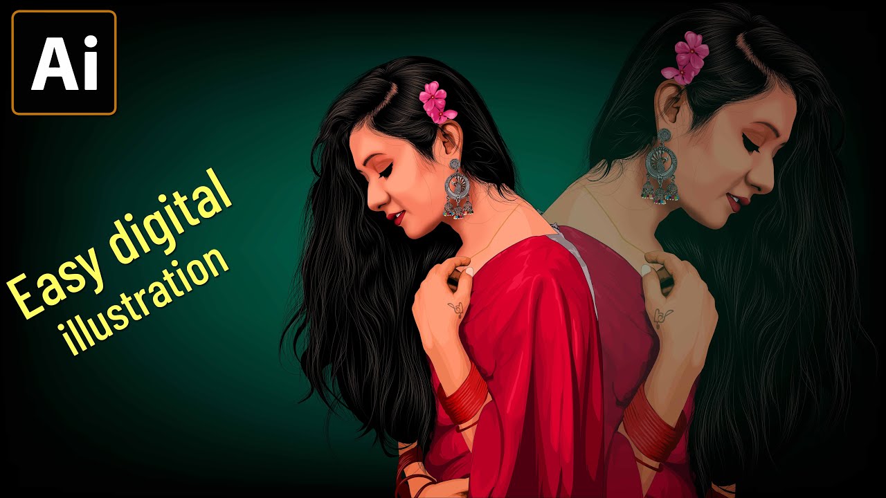 Digital Portrait illustrator tutorials | Vector Art - Part 01