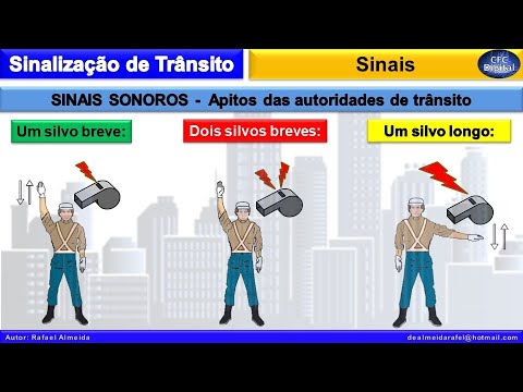 SINALIZAÇÃO -  Gestual, Sonora - Apitos do agente