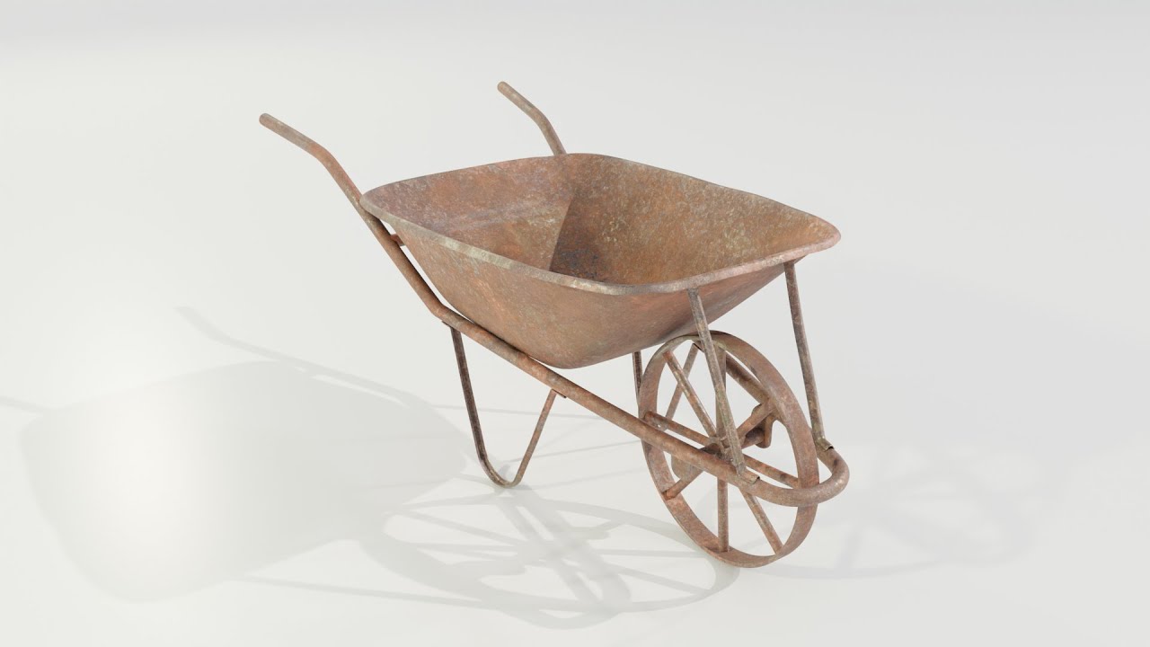 오래되고 녹슨 수레 3D 모델