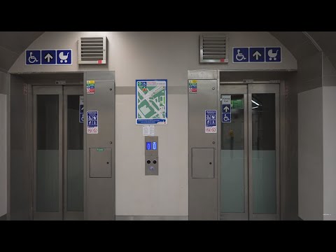 Czech Republic, Prague, Můstek Metro Station, VVS elevator @ night