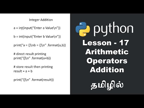 Python Lesson 17 Arithmetic Operators Addition