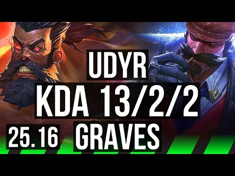 UDYR vs GRAVES (JGL) | 13/2/2, Dominating | KR Master | 25.16