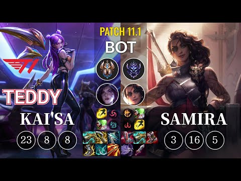 T1 Teddy Kai'Sa vs Samira Bot - KR Patch 11.1