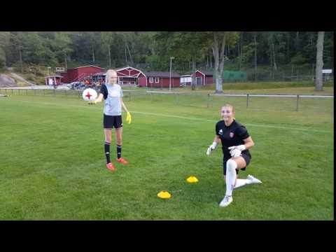 Målvaktsträning fotboll. Fallteknik. Nora och Sofie Tjust IF FF.