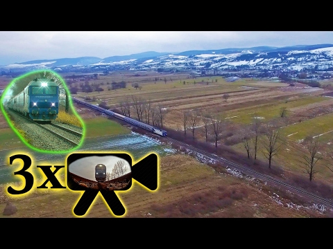 [3xMC+Drone] Trenul IR1741 trecând în viteză cu lungi salve de goarne - Vadu Crișului, jud. Bihor