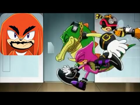 Sonic X Comparison: Knuckles Attacks Team Chaotix As Payback (Japanese VS English)