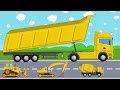 Yellow Construction Machinery Like Excavator, Mixer & Dump Truck | Tracked Vehicles | Bajka