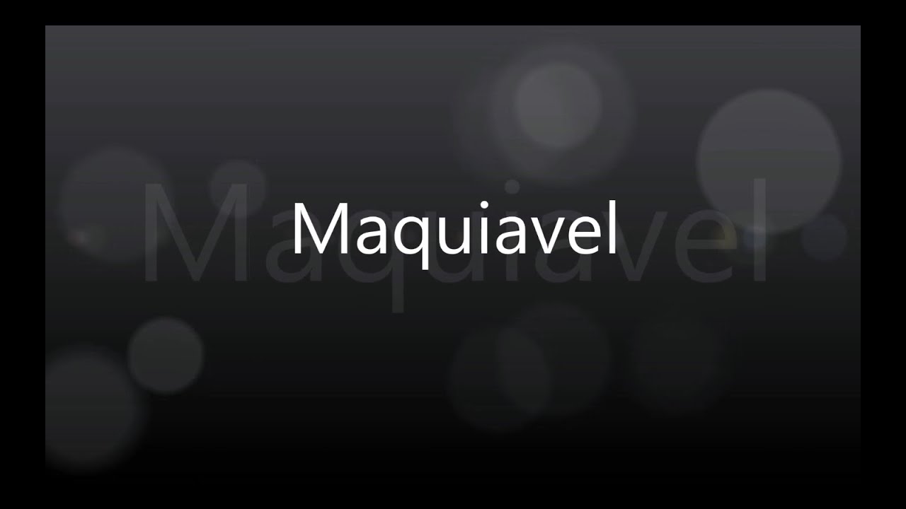 O pensamento de Maquiavel no livro "O príncipe"