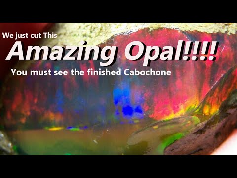 Red Fire Opal Cutting Cabochon Amazing Opal Rough Start to Finish Learn Lapidary Mining Opals!!!