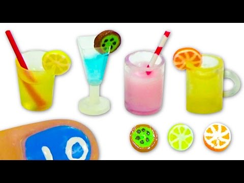 Miniature doll glass, cup, mug or jar and fruit slices Tutorial DIY - YolandaMeow♡