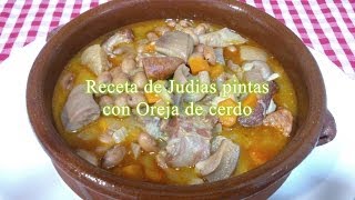 Receta de Judías pintas con oreja y chorizo