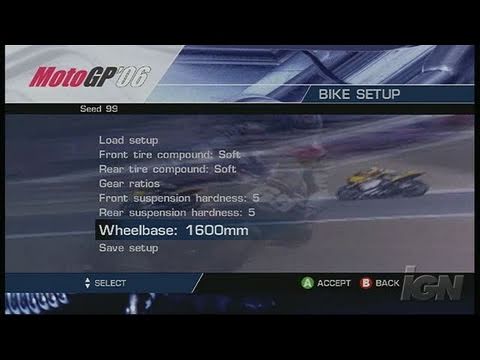 MotoGP '06 Xbox 360 Gameplay - Career Options