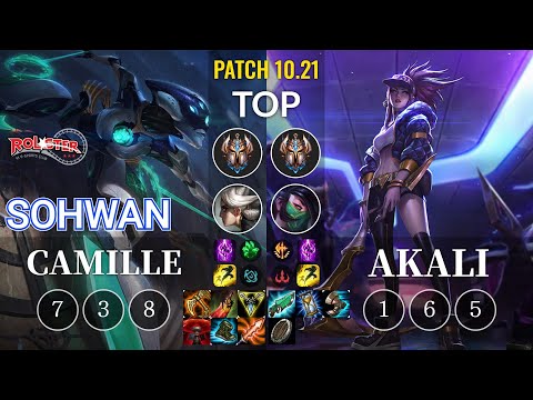 KT SoHwan Camille vs Akali Top - KR Patch 10.21