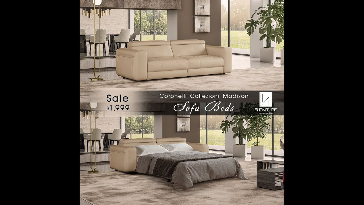 CC Icon - Modern Italian Leather Sofa Bed - Quality you can't beat!