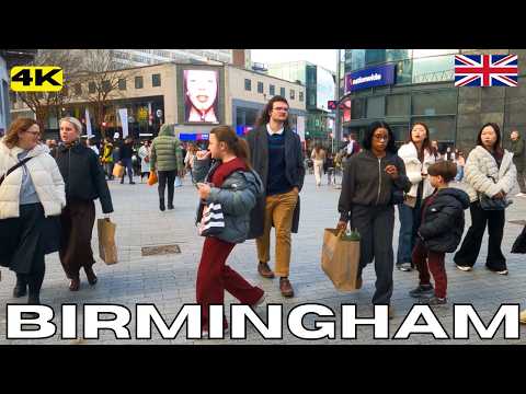 England BIRMINGHAM City Centre Walk Tour UNITED KINDOM UK 4k