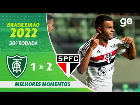 Gols e lances de América-MG x São Paulo