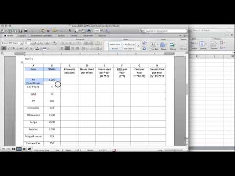Part of a video titled Excel KWH Tutorial - YouTube