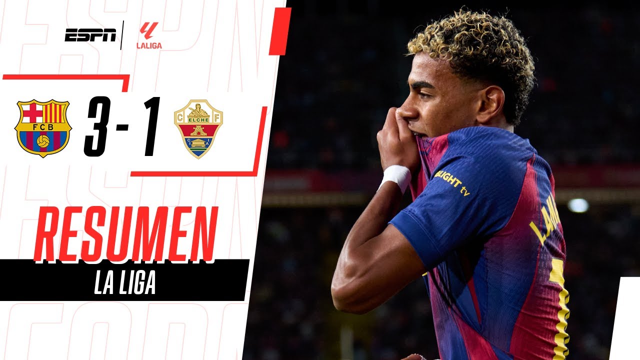 BARCELONA VOLVIÓ AL TRIUNFO EN LA LIGA TRAS LA CAÍDA EN EL CLÁSICO | Barcelona 3-1 Elche | RESUMEN