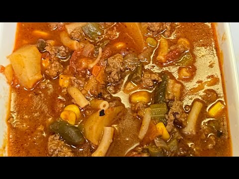 Poor man’s Hamburger Soup Is What I Made For My Family Dinner Tonight