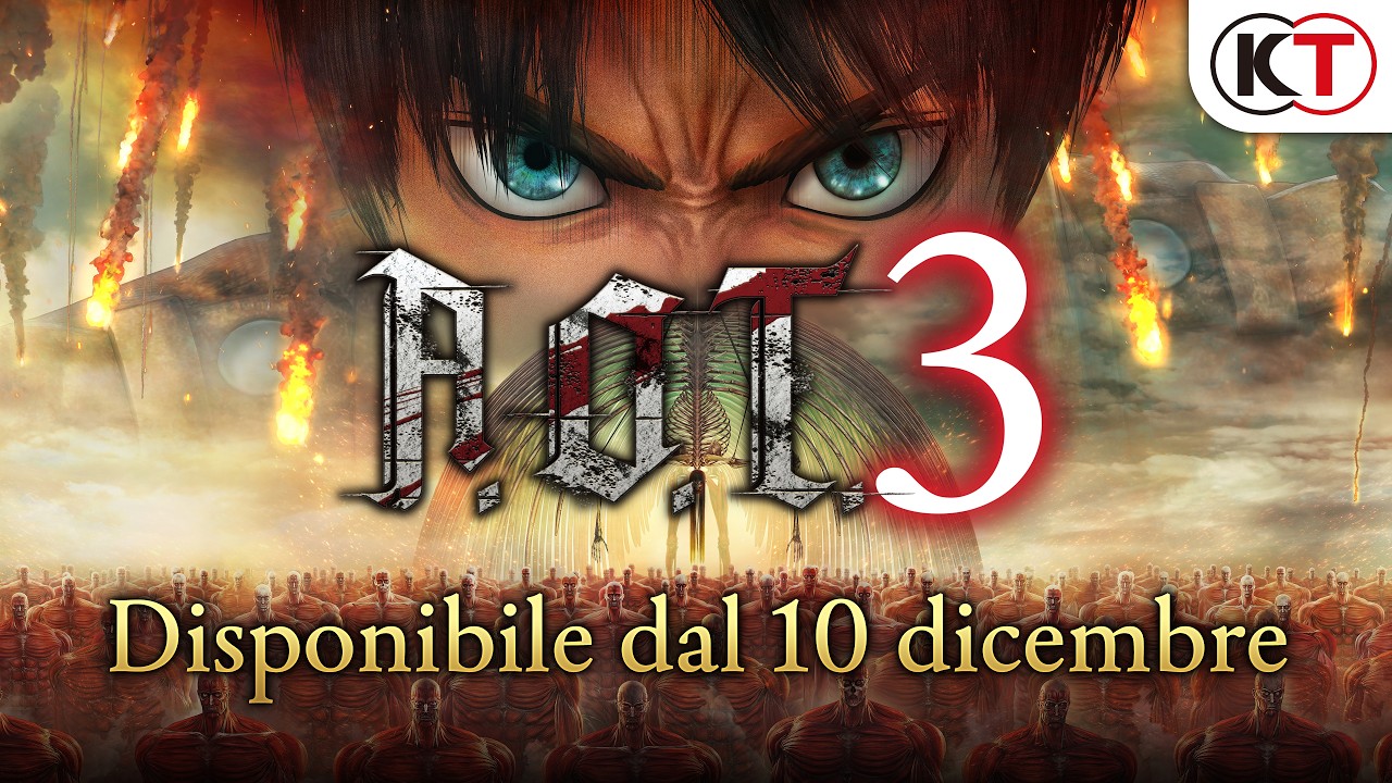 Attack on Titan 3 fissa al 10 dicembre l’ultima corsa oltre le mura