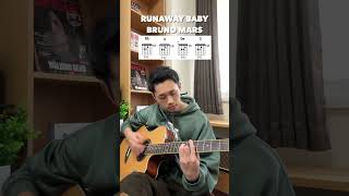 Download lagu Bruno Mars - Runaway Baby (YU Easy Guitar Tutorial) #Shorts mp3