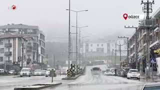 Düzce’ye Mevsimin İlk Karı Düştü