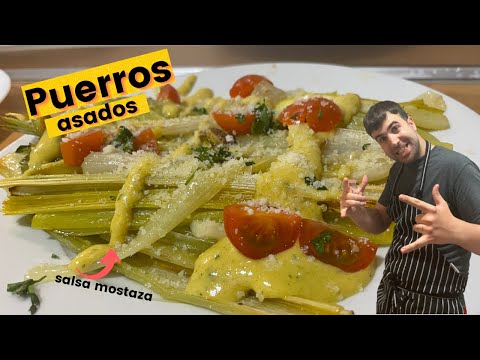 Receta VEGETARIANA de *PUERROS ASADOS* con una salsa espectacular