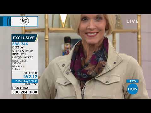 DG2 by Diane Gilman Knit Twill Cargo Jacket