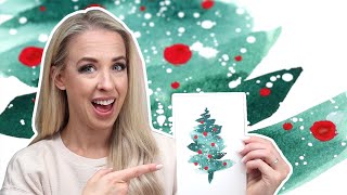 Quick And Easy Abstract Christmas Tree Watercolor Painting Tutorial - Perfect For Beginners!