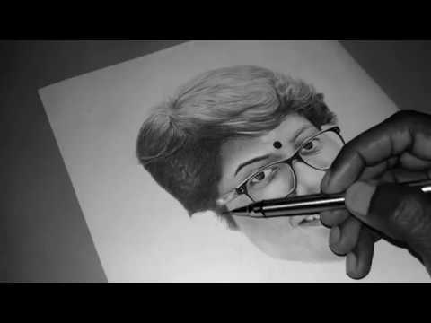 Making Video of Anarkali Marikar Pencil Sketch | By Krishnaprasad.AU | My Art's Gallery | 2017