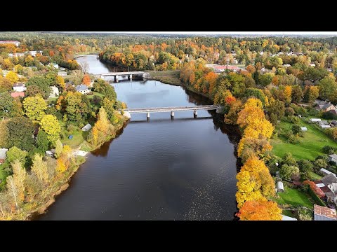 City From Above - Ogre, Latvia. Autumn colors.
